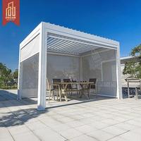 Pergola bioclimatique 3M X 6M, structure en aluminium, jardin extérieur, patio, toit à lames en métal biodégradable, écologique, supports de pergola