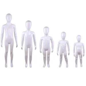 Maniquí de plástico para niños de 1 año a 12 años, blanco de alto brillo, género neutro, tamaño completo, barato