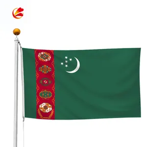 Polyester Material 3x5 FT Custom Turkmenistan National Country Flag