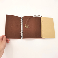 Agenda en cuir PU personnalisé, classeur à 6 anneaux, carnet de notes multifonction, journal, planificateur, couverture rigide, reliure spirale à feuilles mobiles