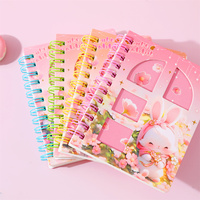 Mini carnet spirale mignon 87*112mm 70 feuilles 80gsm avec couverture découpée motif lapin fleur journal cadeau enfant vente en gros Depai