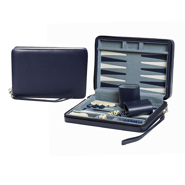 Персонализированный Портативный кожаный набор нарды, кожаные шахматные игры, настольные чипы с молнией