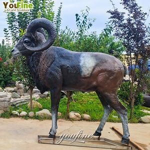 Sculpture de chèvre en bronze Statue d'art de chèvre de montagne - Product Image 4