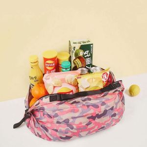 Portable Large Oxford Cloth <b>Folding</b> Shopping Colorful Camouflage Reusable Foldable Grocery Tote Bag - Product Image 3