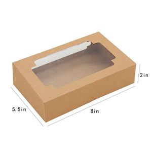 Grosir harga murah kotak paket kue kering Kraft putih dengan jendela - Product Image 1