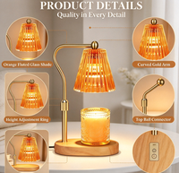 Lampe chauffe-cire rouge avec minuterie, variateur d'intensité et hauteur réglable, Cadeaux Fête des Mères, Chauffe-cire électrique, Décoration vintage pour la maison