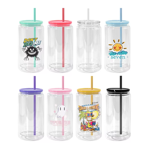 Gobelet pré-percé de 16 oz pour globe à neige, gobelets à neige UV, gobelet à double paroi, gobelet à neige transparent avec bouchon, bricolage, artisanat avec paillettes - Product Image 4