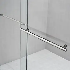 Porta de chuveiro deslizante dupla ajustável para banheiro sem moldura, customizada para hotel