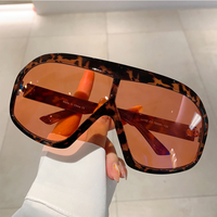 Lunettes de soleil unisexes surdimensionnées à monture creuse, verres PC UV400, multicolores et imprimé léopard, pour voyage et mode en extérieur