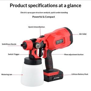 <span class=keywords><strong>Pistolet</strong></span> à peinture sans fil 20V Li-ion HVLP, <span class=keywords><strong>pistolet</strong></span> électrique à peinture 800ml, buse réglable, portable pour meubles, murs, voitures, peinture DIY - Product Image 3