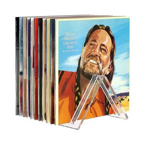 حامل أسطوانات فينيل جديد بتصميم على شكل حرف <span class=keywords><strong>V</strong></span>، مثبت على الحائط من الأكريليك الشفاف، رف عرض مستدام للأقراص المدمجة والألبومات - Product Image 1