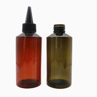 Bouteille compte-gouttes en plastique PET vert ambre pour liquides et gels, avec bouchon à vis et bec verseur, pour encre et huile capillaire, 50ml 100ml 150ml, vente en gros