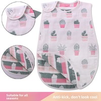 Gilet anti-coup de pied deux pièces sans manches pour enfants, 60 fils, en gaze six couches 100 % coton, sac de couchage pour bébé