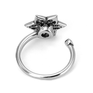 Anillos Antiestrés de Acero Inoxidable 316L, Forma de Hexagrama con Incrustaciones de Piedras Preciosas Negras, Ajustables, Estilo Retro para Hombres y Mujeres, Uso Diario - Product Image 3