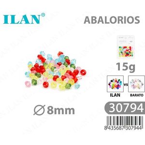 Perline Bicono Sfaccettate Multicolore Ilan 8mm 15g per Creazione di Gioielli e Artigianato - Product Image 1