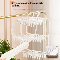 A3541 Séchoir à chaussettes multifonctionnel en plastique, support mural moderne coupe-vent pour rangement de garde-robe et salon