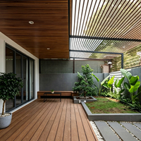 Planches de terrasse en composite WPC modernes et durables, imperméables et résistantes aux intempéries, pour villas, jardins, parcs et sols extérieurs