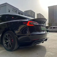 Kit carrosserie en fibre de carbone modifié et amélioré pour Tesla Model 3 2017-2022 : Lame avant, jupes latérales, diffuseur arrière, ailerons latéraux