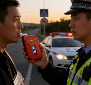Détecteur d'<span class=keywords><strong>alcool</strong></span> portable haute précision pour autotest à domicile, test par soufflage d'air pour la détection de la conduite en état d'ébriété et contrôle alcootest nocturne - Product Image 1
