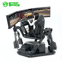 Simulateur de course automobile VR d'extérieur à 3 écrans avec plateforme de mouvement, adapté aux enfants, pour parcs d'attractions commerciaux intérieurs - Vente chaude