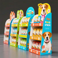 Présentoir personnalisé pour animalerie de supermarché, présentoir en carton pour aliments pour animaux de compagnie, collier pour chien, présentoir en carton pour aliments pour chiens