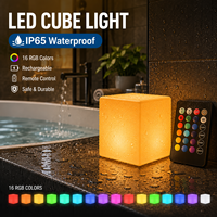 Lampe d'ambiance LED CoolQing USA Stock, étanche, 16 couleurs RGB changeantes, pour chambre à coucher, chambre d'enfant, décoration de fête, cube lumineux de nuit