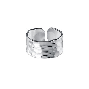 Bestseller 925 Sterling Silber Gehämmerte Oberfläche Breite Offene Fingerringe für Damen Schmuck - Product Image 5