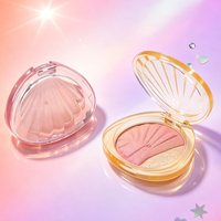 Boîte à blush en forme de coquille 3,5 g, palette de fards à paupières vide en plastique, étui cosmétique compact fantaisie, logo personnalisé