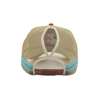 Sombrero de cola de caballo alta para mujer Bordado personalizado y etiqueta tejida Ajuste profundo Gorras de camionero de lado de campo de alto perfil
