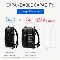 Sac à dos pour ordinateur portable tendance, élégant, durable, 17 pouces, extensible, imperméable, avec port USB, pour hommes et femmes, pour les voyages et les loisirs