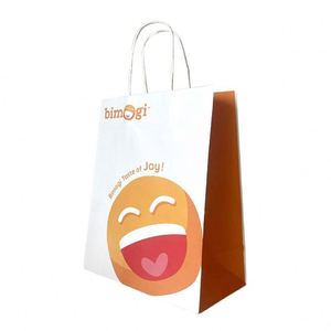 Bolsa de Papel Kraft Biodegradable Impresa en Flexografía, Venta al Por Mayor de Fábrica, Logotipo Personalizado, Promoción, Comida para Llevar, Regalo, Sensación Premium - Product Image 5