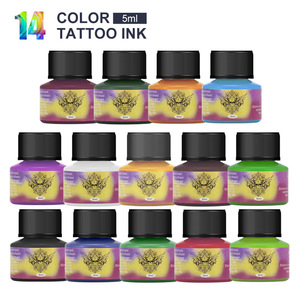 Professionale 28 colori 5ml inchiostro tatuaggio per uso pratico solo forniture tatuaggio bianco nero kit di inchiostro di colore del tatuaggio - Product Image 6