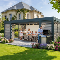 Pergola Bioclimatique de Luxe à Toit à Lames Orientables en Aluminium, Design Moderne, Kits de Pergola Métallique, Serre DIY, Turquie