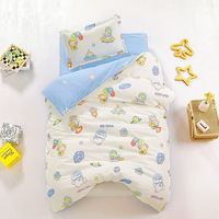 Housse de couette pour enfants avec motif d'animaux mignons en coton, couverture de couette en mousseline de gaze à 2 couches pour tout-petits