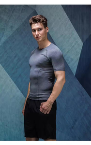 100% <b>Polyester</b> <b>T</b> <b>Shirt</b> Men Gym Short Sleeve Blank Compression <b>Shirts</b> Men Quick Dry Mesh Sport <b>Shirt</b> - Product Image 5