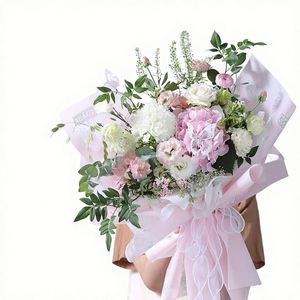 กระดาษห่อดอกไม้เคลือบกันน้ำ หนา ลายดอกไม้ สำหรับห่อของขวัญสไตล์เกาหลี ลายผีเสื้อ - Product Image 1