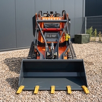 Derette DRT450 Bersertifikasi CE Euro 5 Mesin 0.5 Ton Mini Track Skid Steer Loader untuk Konstruksi