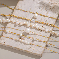 Collier pendentif en perle d'eau douce baroque irrégulière plaqué or 18 carats en acier inoxydable 316L de luxe, bijoux de mode pour femmes