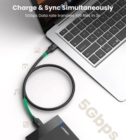 Kabel Data Pengisian Cepat Ugreen 3A 1M Micro USB 3.0 untuk Samsung Note 3 S5 untuk Hard Disk Toshiba untuk Komputer