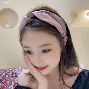 Two Tone Crisscross Headband Women Hairband Non Slip Wide Elastic Band For Summer Outings And Daily Use - Product Image 3