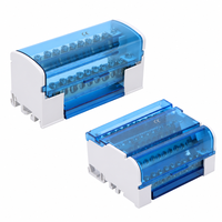 Boîtier de distribution de câblage série UK sur rail DIN à courant élevé, avec bornier en laiton monobloc pour distribution d'alimentation en armoire