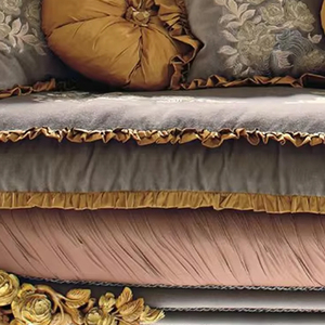 Divano in <span class=keywords><strong>Legno</strong></span> Dorato con Intagli a <span class=keywords><strong>Rosa</strong></span>, Arredamento <span class=keywords><strong>di</strong></span> Lusso per Soggiorno in Stile Antico - Product Image 4