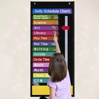 Nuevo Planificador Diario de Bolsillo en Papel (18x51 Pulgadas) para Horarios Escolares con Indicadores de Flechas