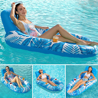 Bouée gonflable flottante en PVC pour l'été, chaise longue de piscine et de plage pour adultes, 140x92x64CM, monoplace, pour divertissement et loisirs aquatiques