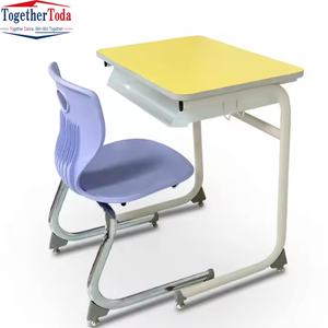 Juego <span class=keywords><strong>de</strong></span> escritorio y sillas para estudiantes, duradero, práctico, resistente, ajustable, moderno, con almacenamiento, ideal para aulas - Product Image 3