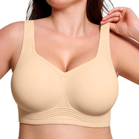 Sujetador sin Costuras para Mujer, con Relleno Extraíble, Bralette sin Varillas, Cobertura Total, Cómodo para Uso Diario Informal, Ropa Interior Femenina 0450