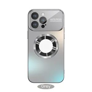 Custodia per telefono magnetica trasparente custodia per telefono personalizzata per <span class=keywords><strong>iPhone</strong></span> <span class=keywords><strong>11</strong></span> 12 13 14 15 16 <span class=keywords><strong>Pro</strong></span> <span class=keywords><strong>Max</strong></span> Cover cellulare Funda Glass Len <span class=keywords><strong>protezione</strong></span> completa - Product Image 1