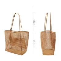 Tas Pantai Besar Musim Panas dengan Pegangan Lembut, Tas Selempang Stylish, Tas Pantai Keluarga untuk Mainan & Perlengkapan Liburan