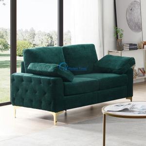 صوفا مخصصة على الطراز الأوروبي بتصميم حديث مخملي منجد ، أريكة للاستخدام في مجمع الشقق - Product Image 2