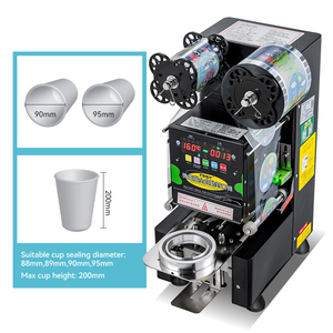 Bubble Boba Milk Tea Juice <b>Drinks</b> <b>Cup</b> Sealing Machine <b>Plastic</b> Paper PP <b>Cups</b> Electric Automatic <b>Cup</b> Sealer - Product Image 1